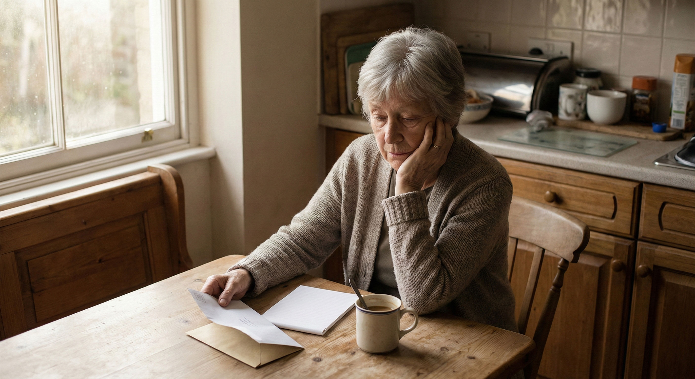 Einsame Person am Fenster